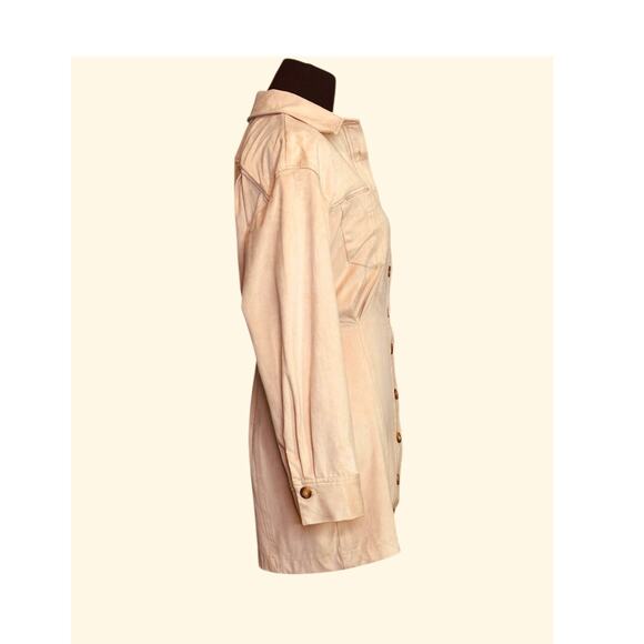 Zara cream suede long sleeves shirt mini dress size Small - Picture 7 of 16
